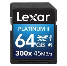 کارت حافظه  لکسار مدل Platinum II 300x SDXC با ظرفیت 64 گیگابایت